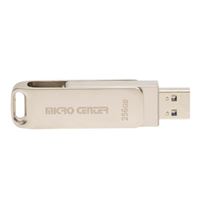 Micro Middle 256GB Twin Sort-A and Sort-C 2-in-1 Rotating SuperSpeed USB 3.2 (Gen 1) Flash Drive – Silver