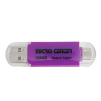 Micro Middle 256GB Twin Sort-A and Sort-C 2-in-1 SuperSpeed USB 3.2 (Gen 1) Flash Drive – Purple