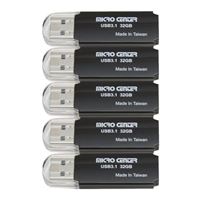 Micro Middle 32GB SuperSpeed USB 3.1 (Gen 1) Flash Drive - Black (Set of 5)